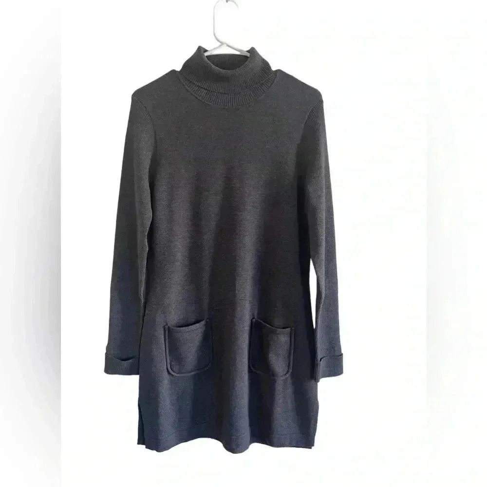 J.McLaughlin Black Turtleneck Long Sleeve Sweater Tunic/Dress M